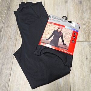 Cuddl Duds Climate Right Thermal 2 Piece Set Fleece Lined Women's Small Black